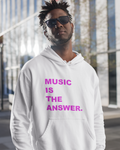 WITTY TUNES "MUSIC IS THE ANSWER" HOODIE (WHITE)