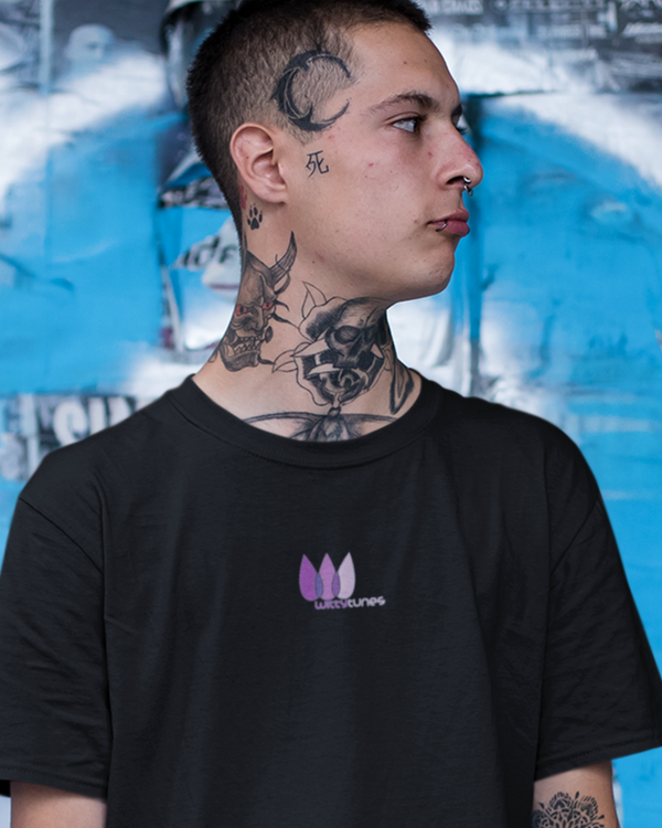 WITTY TUNES "LOTUS" GRAPHIC T-SHIRT (BLACK)