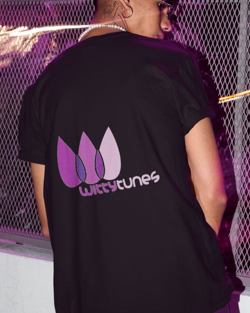 WITTY TUNES "LOTUS" GRAPHIC T-SHIRT (BLACK)