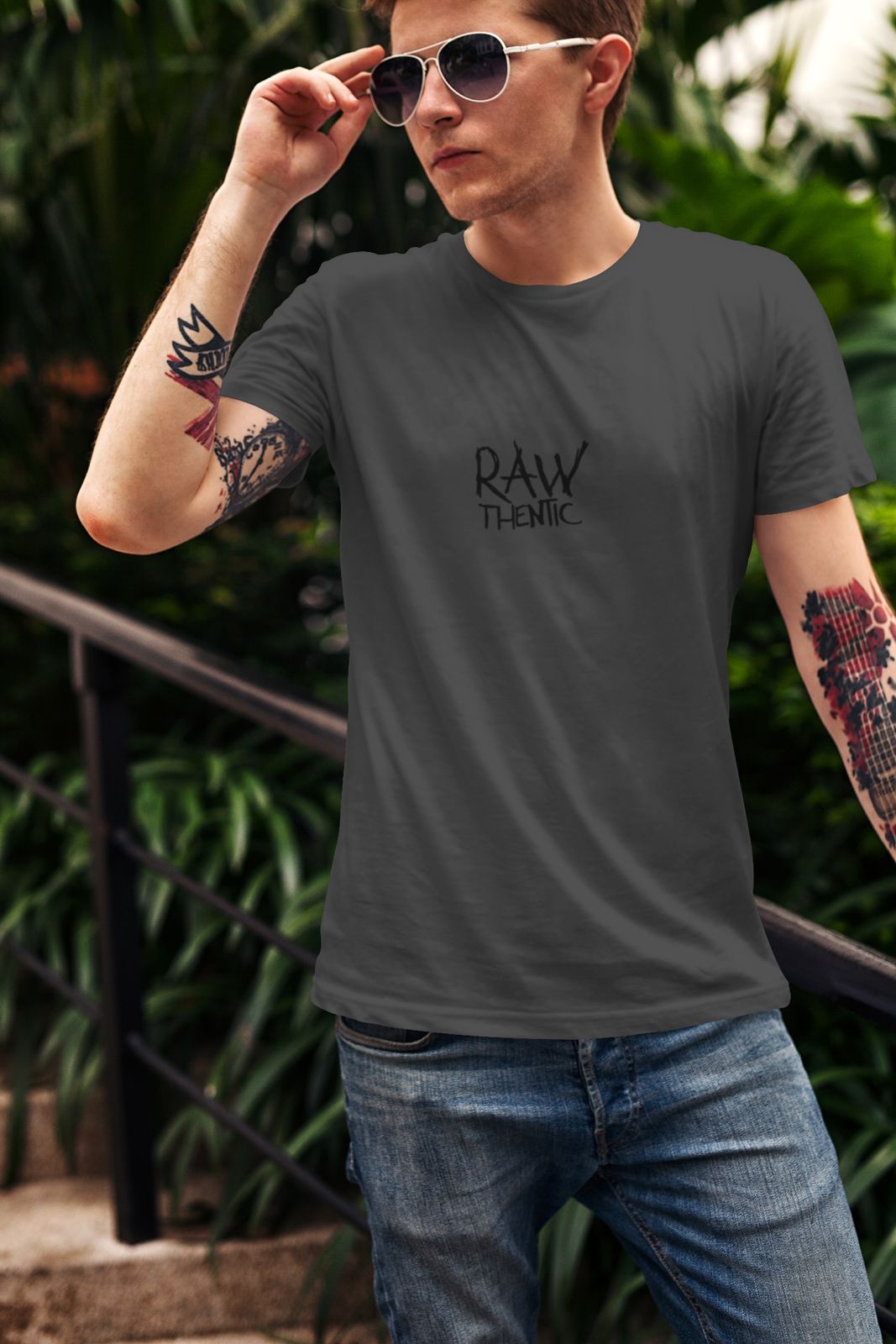 RAWthentic "DARKNESS" GRAPHIC T-SHIRT (DARK GREY)